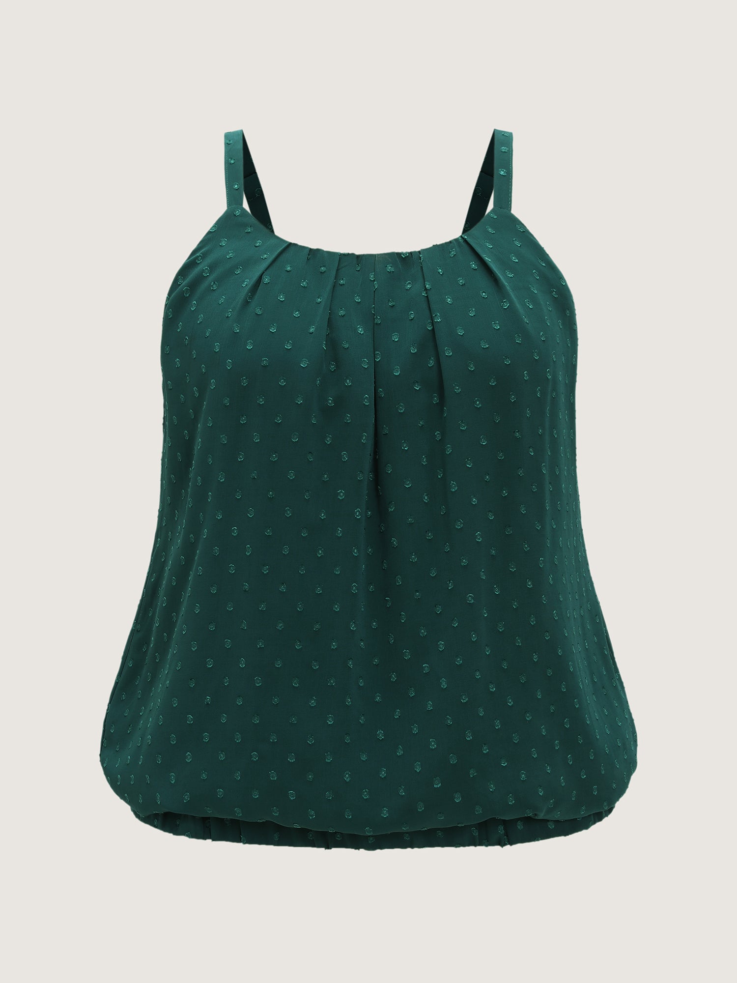 Textured Stretchy Hem Pleated Tank Top