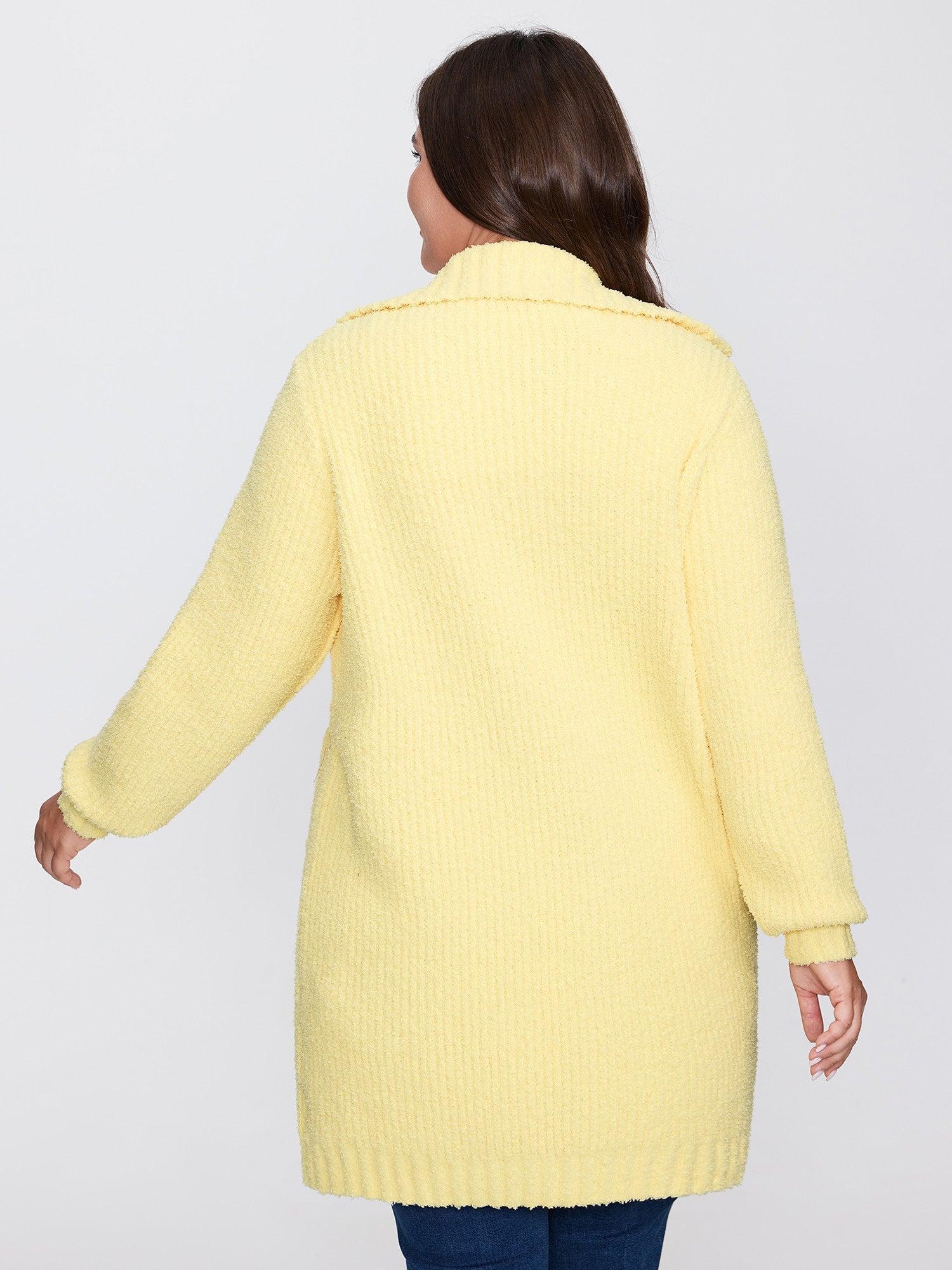 Supersoft Textured Button Long Knit Cardigan