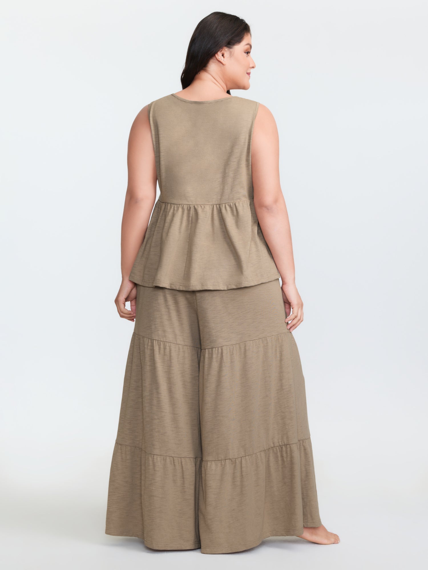 Supersoft Textured Front Tie Tiered Lounge Set