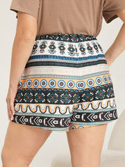 Bandana Print Pocket Elastic Waist Pajama Bottoms