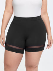 Mid-Rise Sheer Mesh Panel Leggings