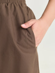 Cotton Drawstring Waist Capri Pants
