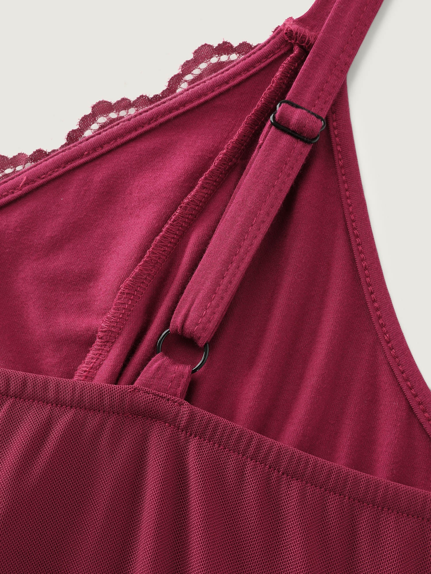 Lace Deep V-Neckline Sheer Nightgown
