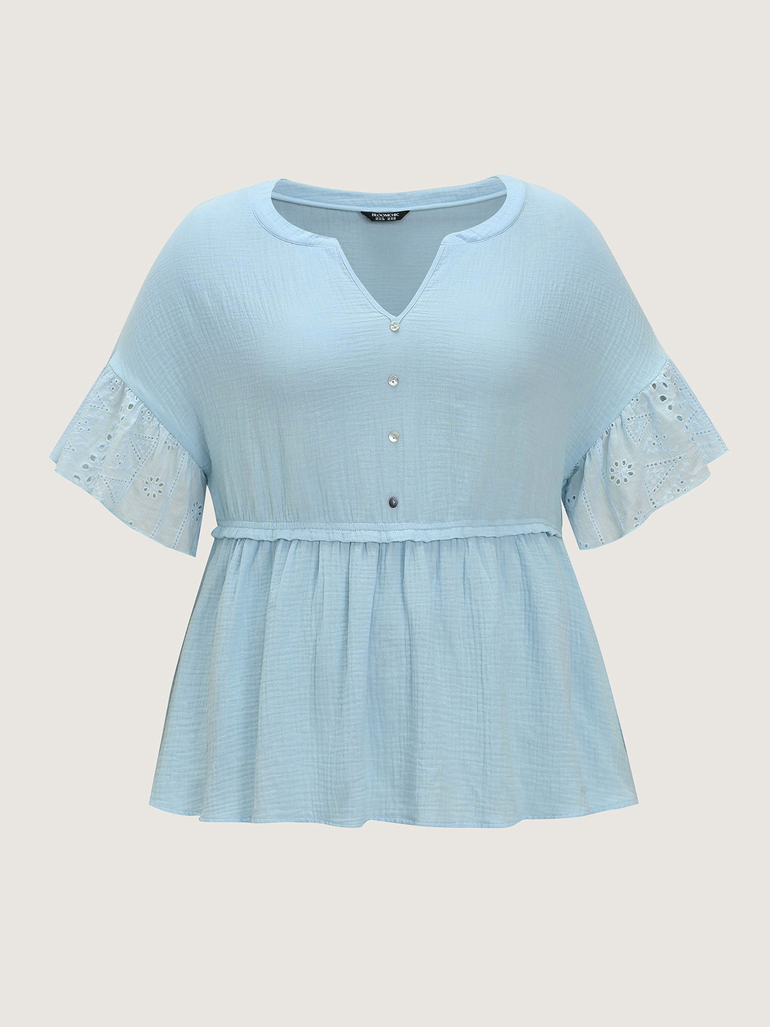 Cotton Ruffle Sleeve Babydoll T-Shirt