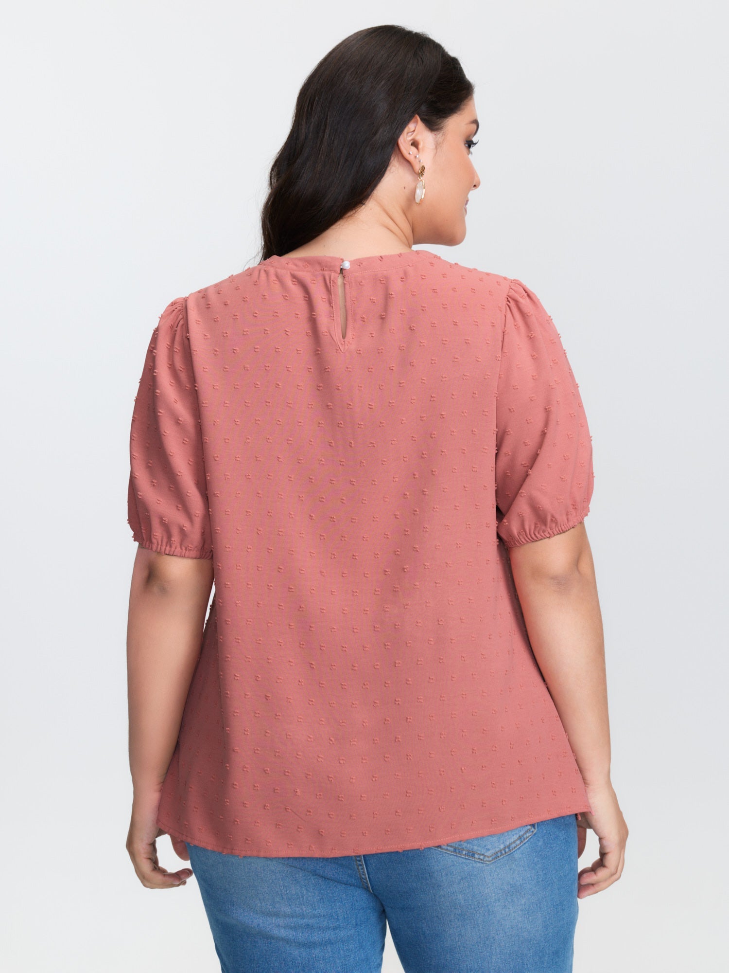 Textured Dots Pleated Blouse