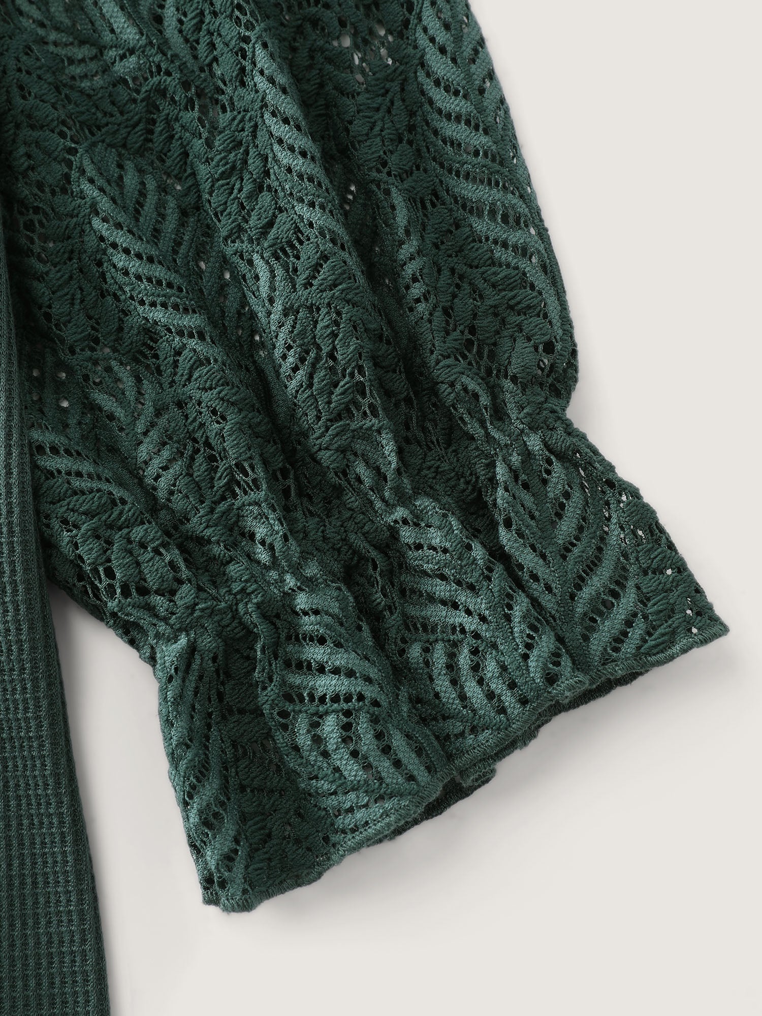 Lace Shirred Cuff Sleeve Sweatshirt