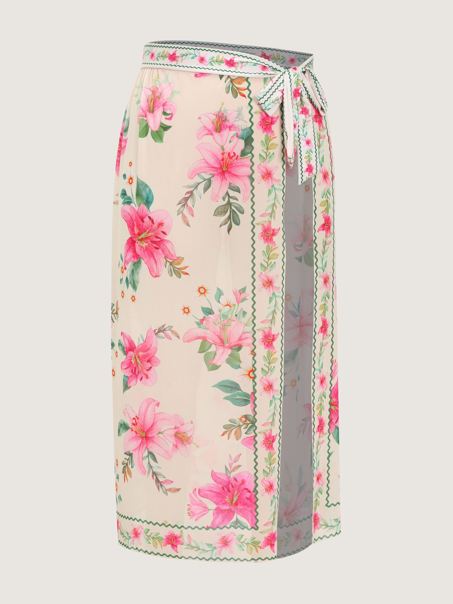 Sarong Set Floral Print Off-Shoulder One-Piece Swimsuit