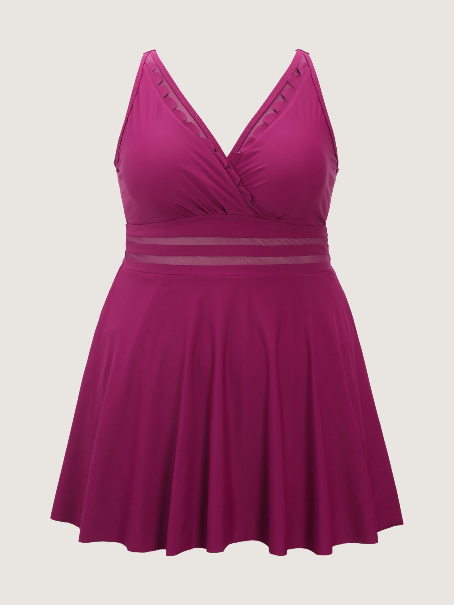 Anti-Float Tie Surplice Neckline Swim Dress