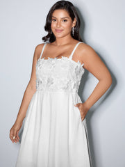 3D Floral Applique Square Cami Mini Dress
