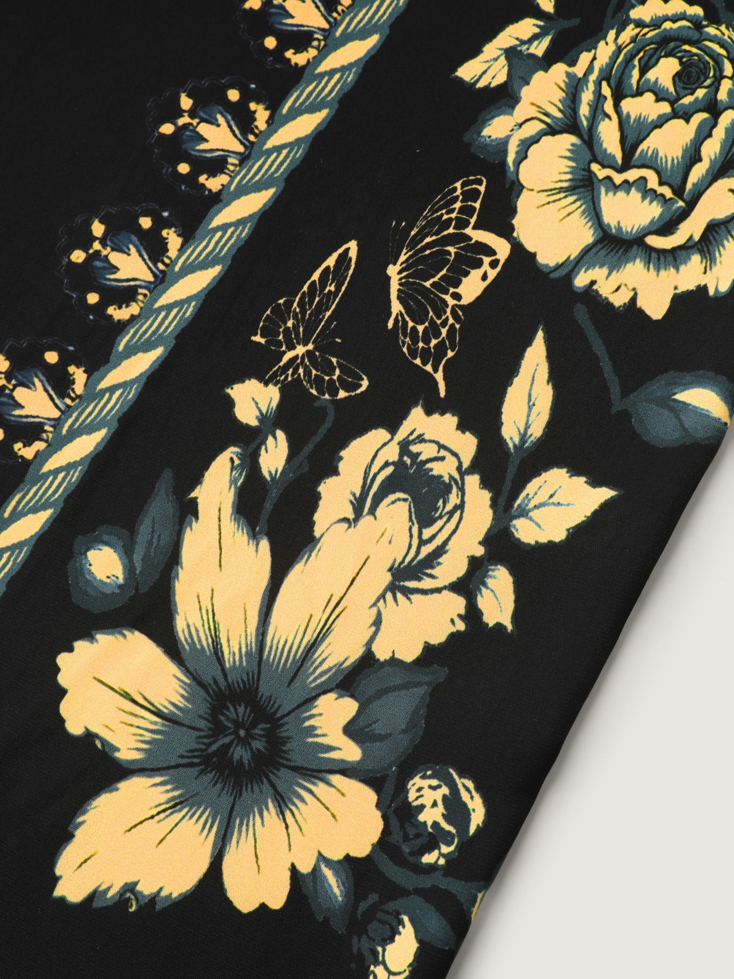 Side Floral Print Wide-Leg Pants