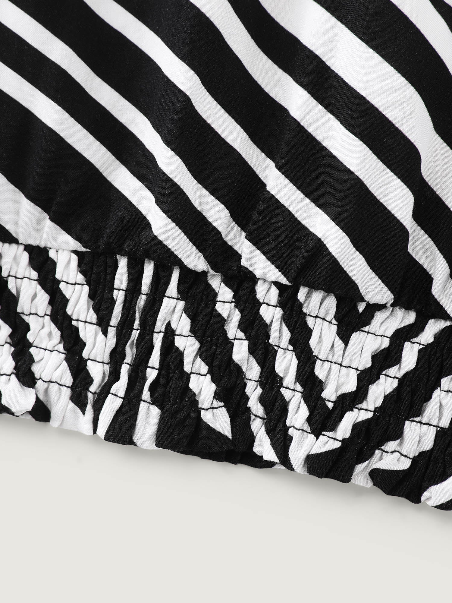 Geometric Print Neck-Tie Blouse