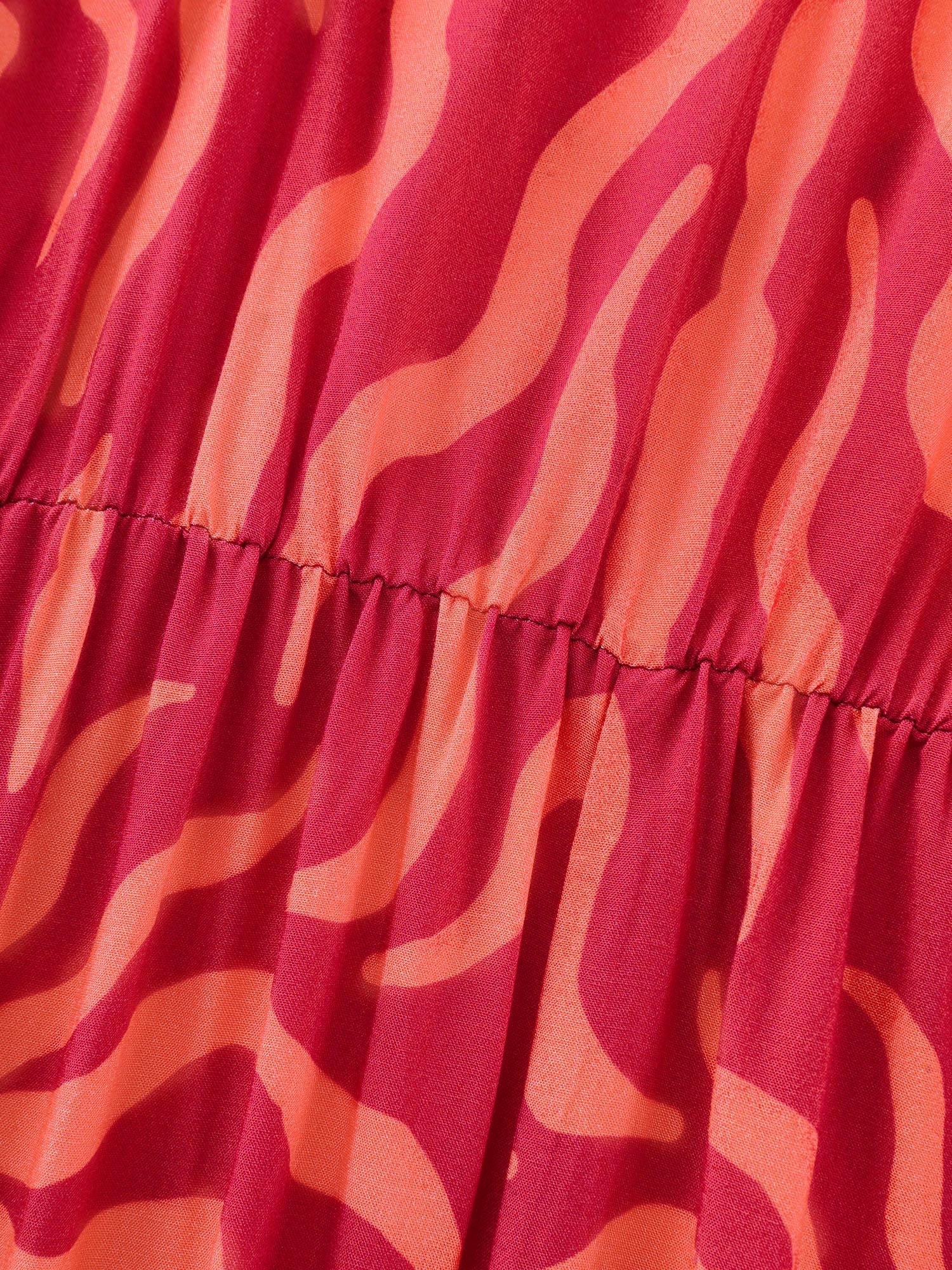 Tropical Breeze Print Stretchy Flowy Maxi Dress