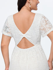 Floral Lace Textured Cut-Out Back Midi Dress