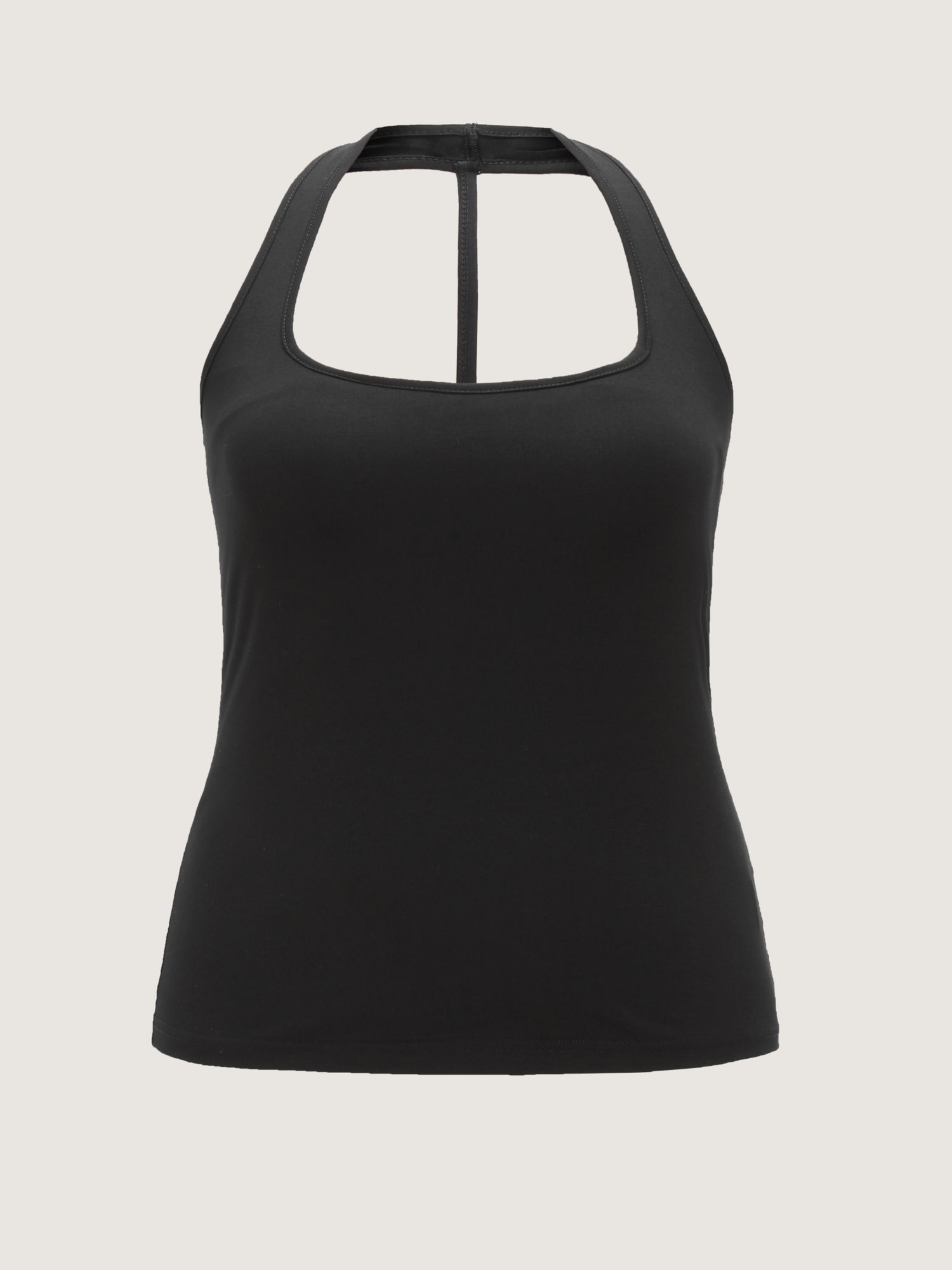 Cotton Supported Bra Stretchy Halter Neckline Tank Top