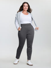Monochrome Floral Print Stretchy Pants