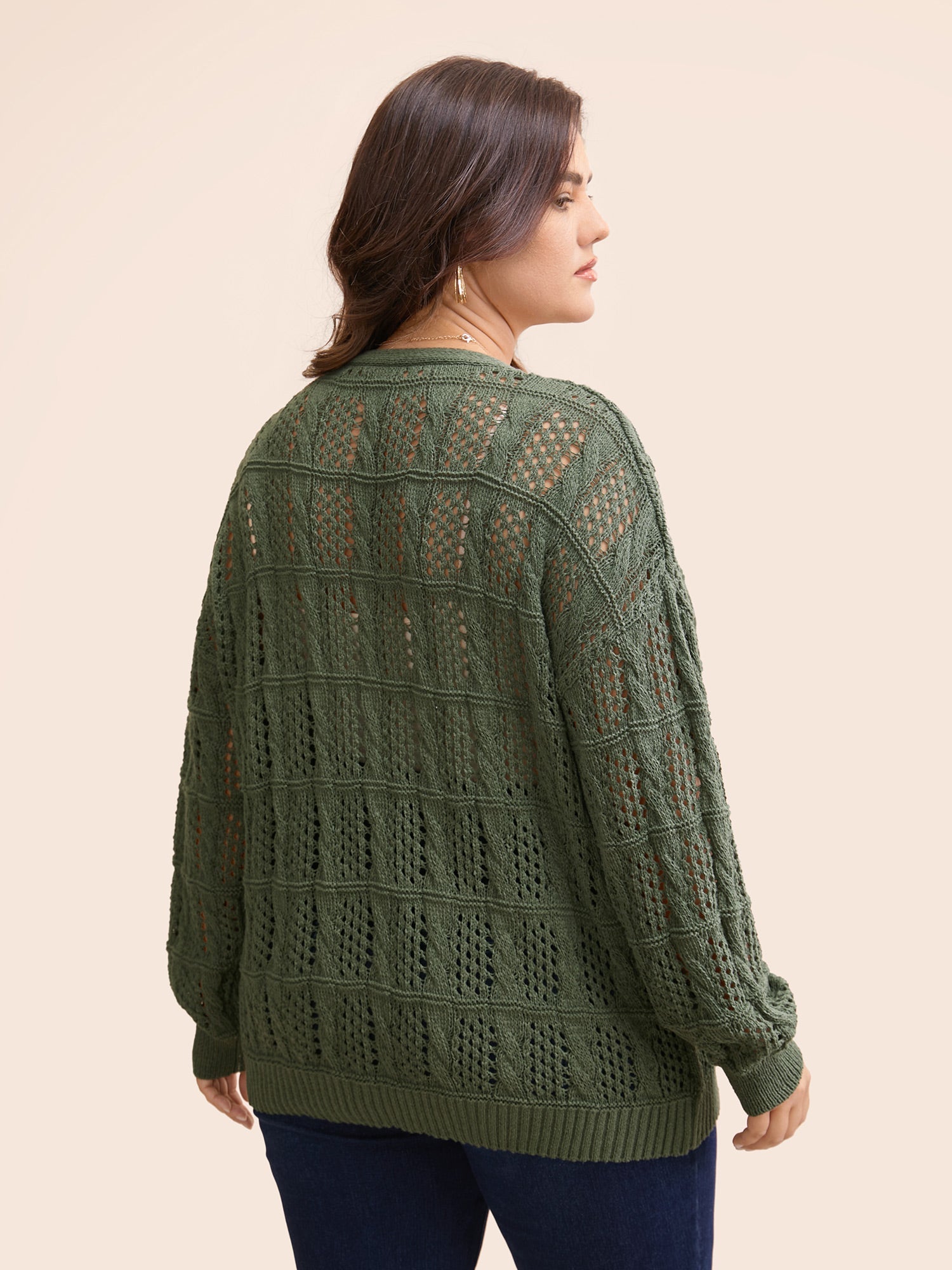 Textured Cable Knit Pocket Cardigan