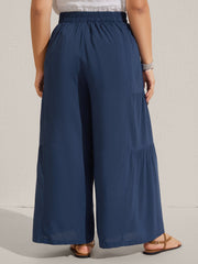 Rayon Belted Solid Wide-Leg Pants