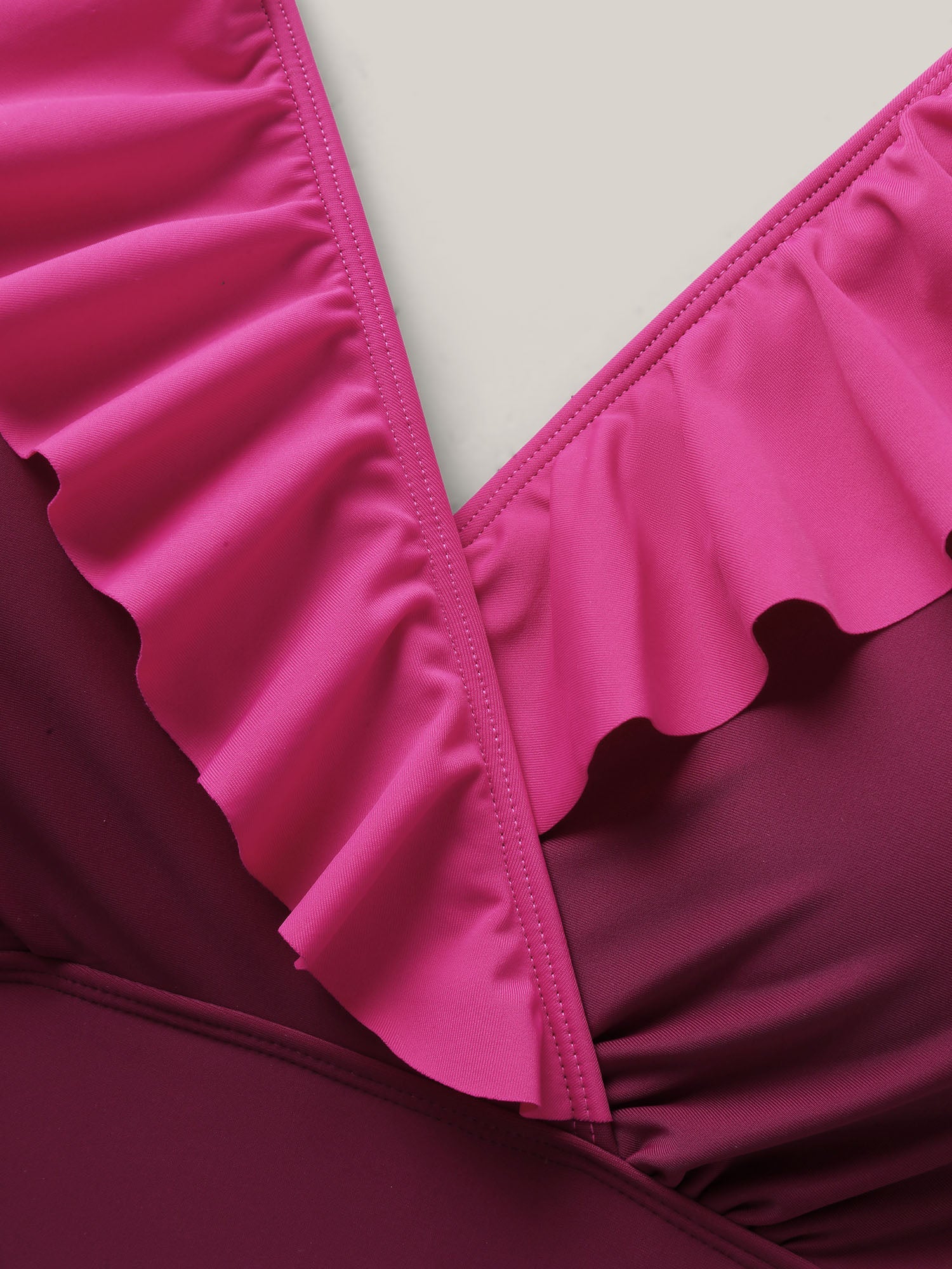 Color Block Lotus Edge Swim Top