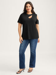 Supersoft Solid Cut-Out Shoulder T-Shirt
