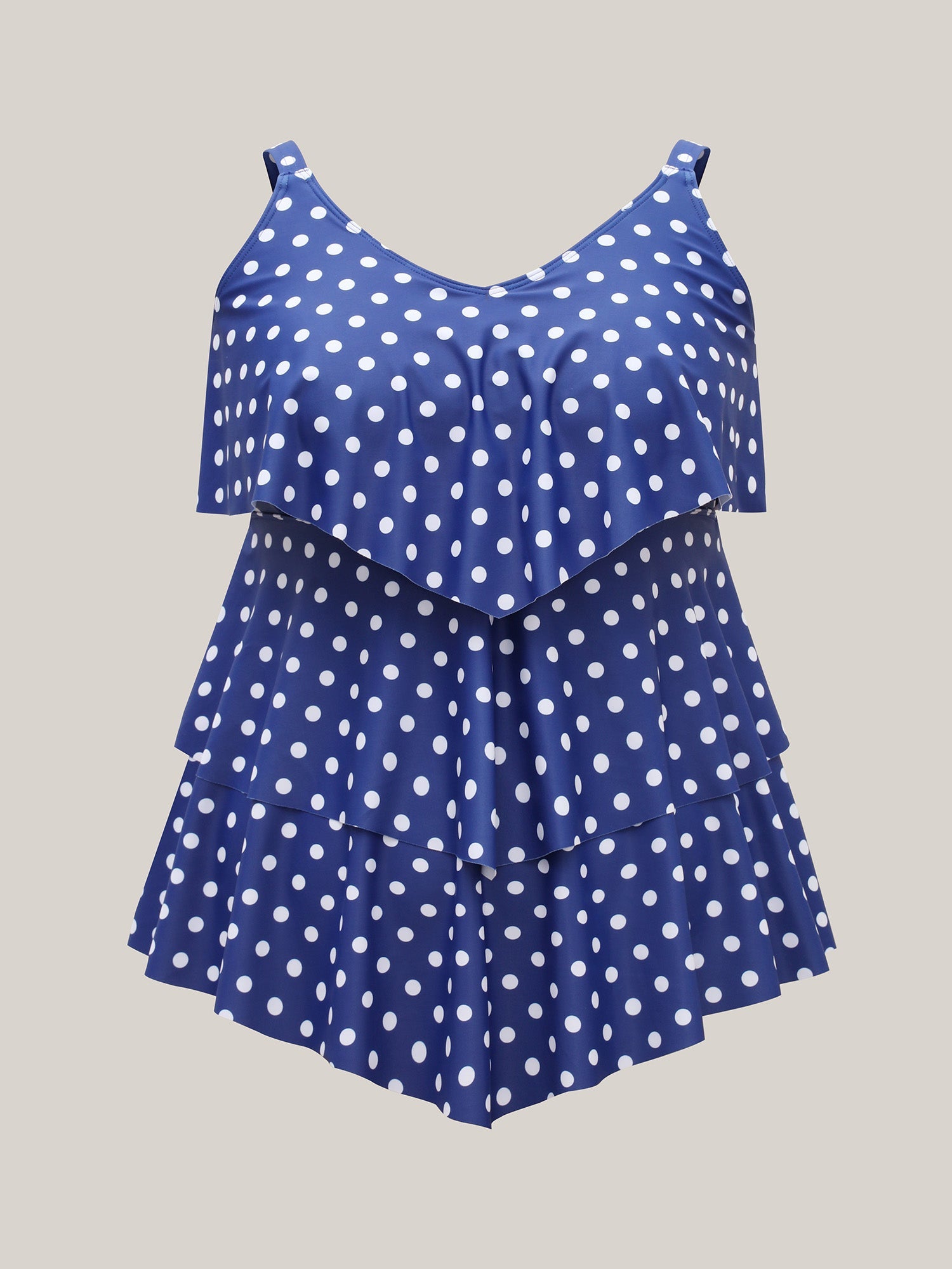 Polka Dots Layered Ruffled Swim Top