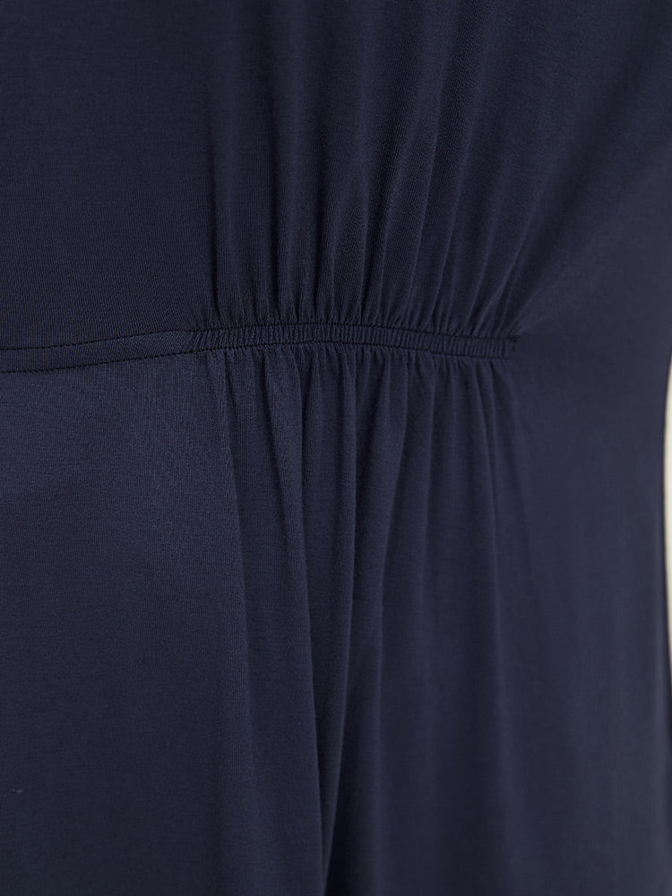 Plain Gathered Batwing Sleeve Ruffle T-shirt