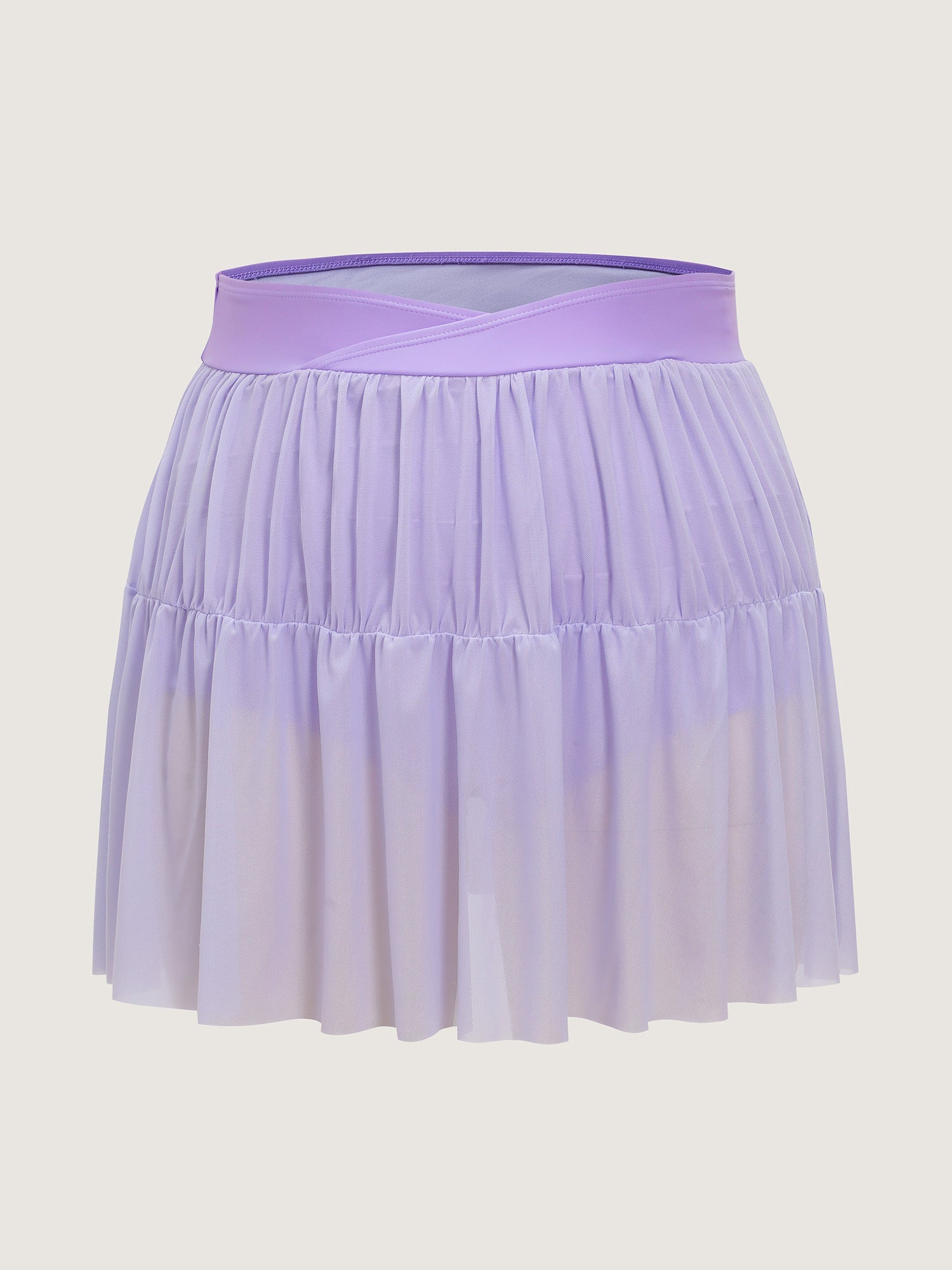 Sheer Mesh Overlap Waist Swim Skirt