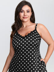 Polka Dot Charm V-Neckline Nightgown