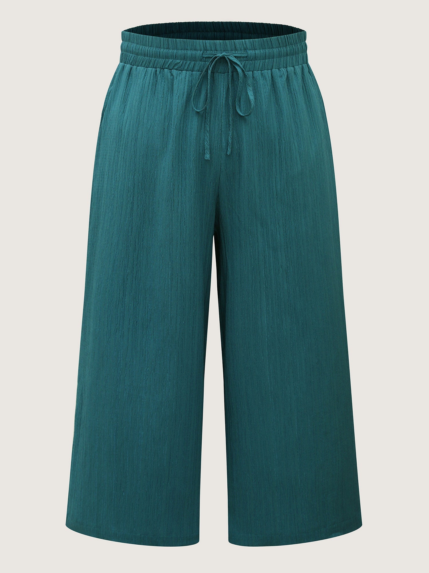 Textured Stretchy Waist Airy Pants