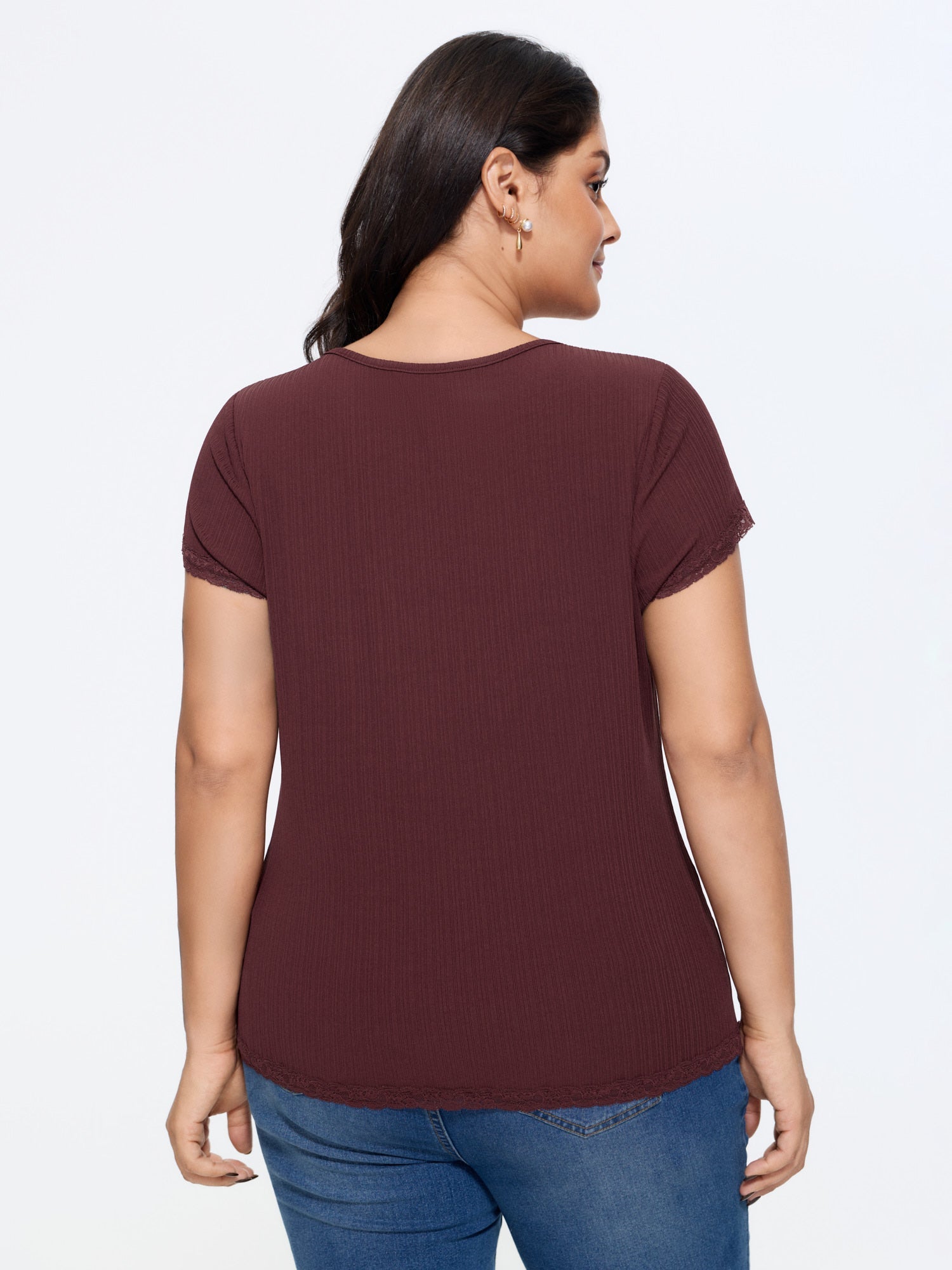 Stretchy V-Neck Fitted T-Shirt
