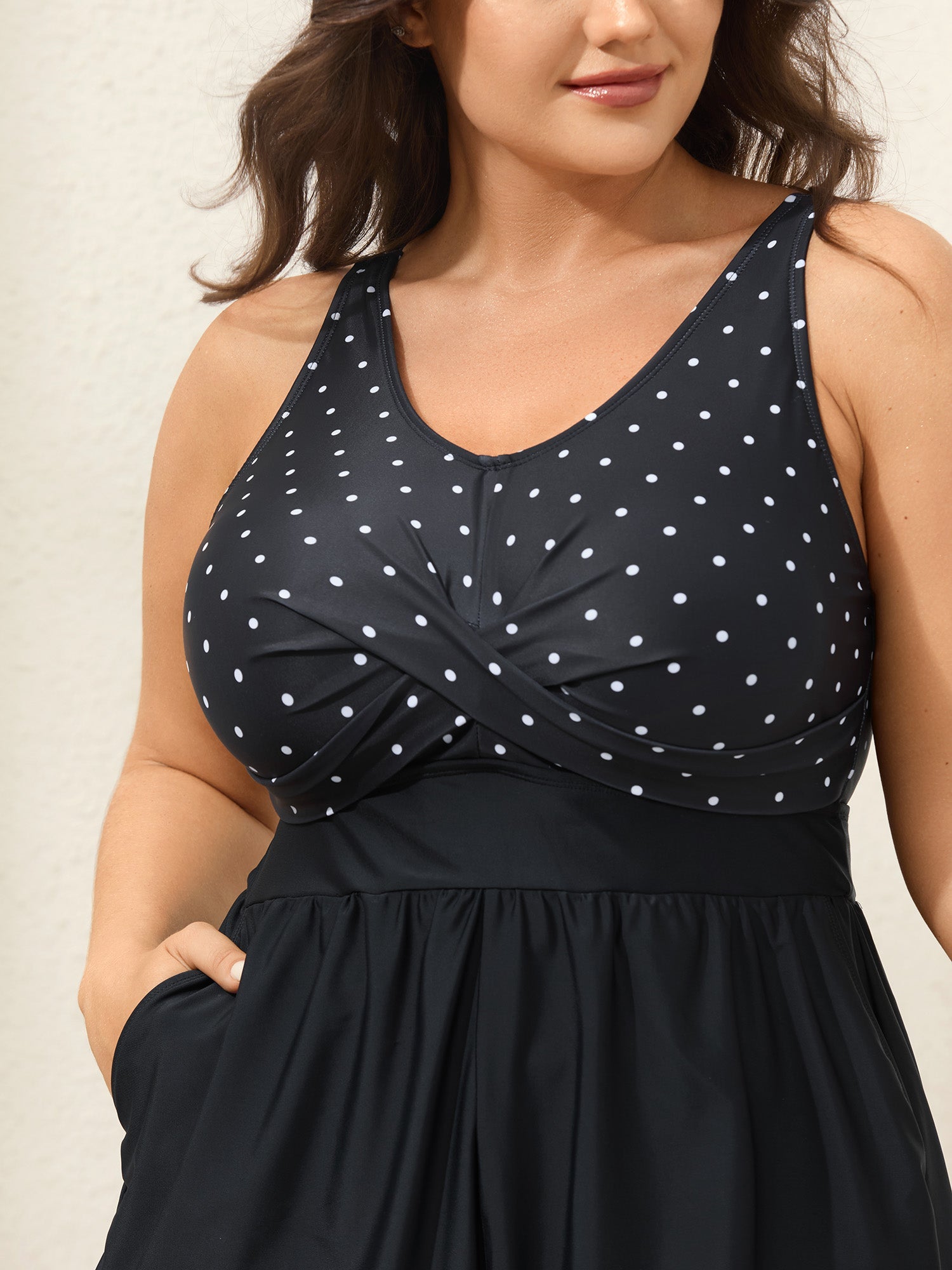 Polka Dots Twist One-Piece Swimsuit
