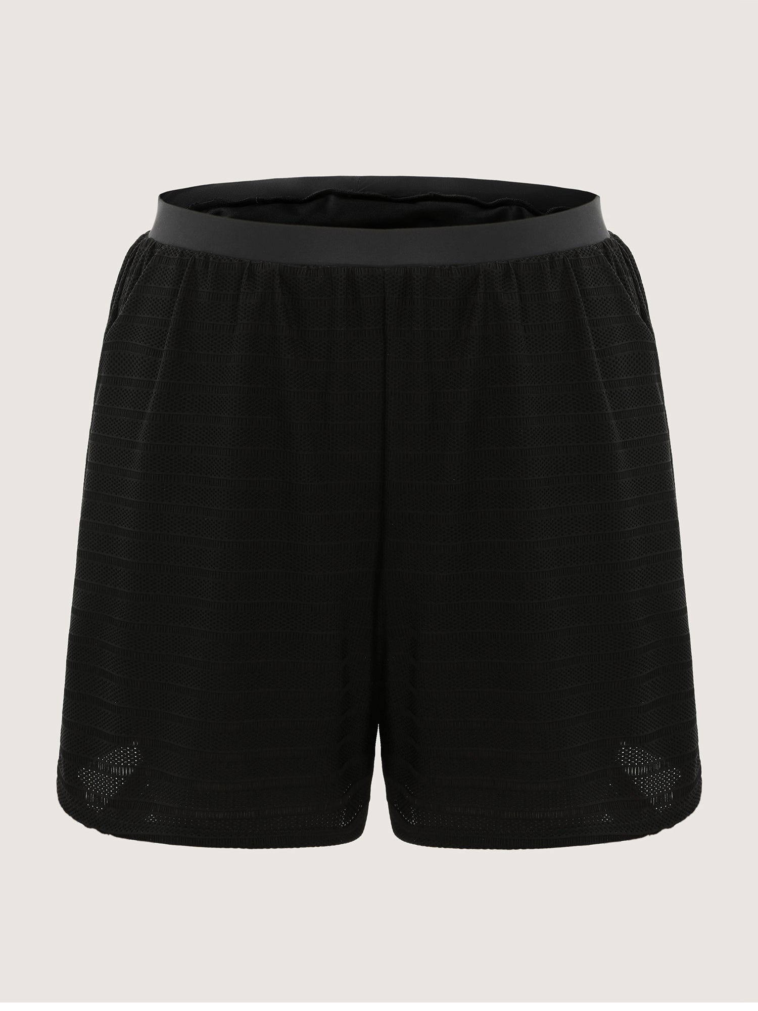 Textured Pocket High-Waisted Swim Shorts