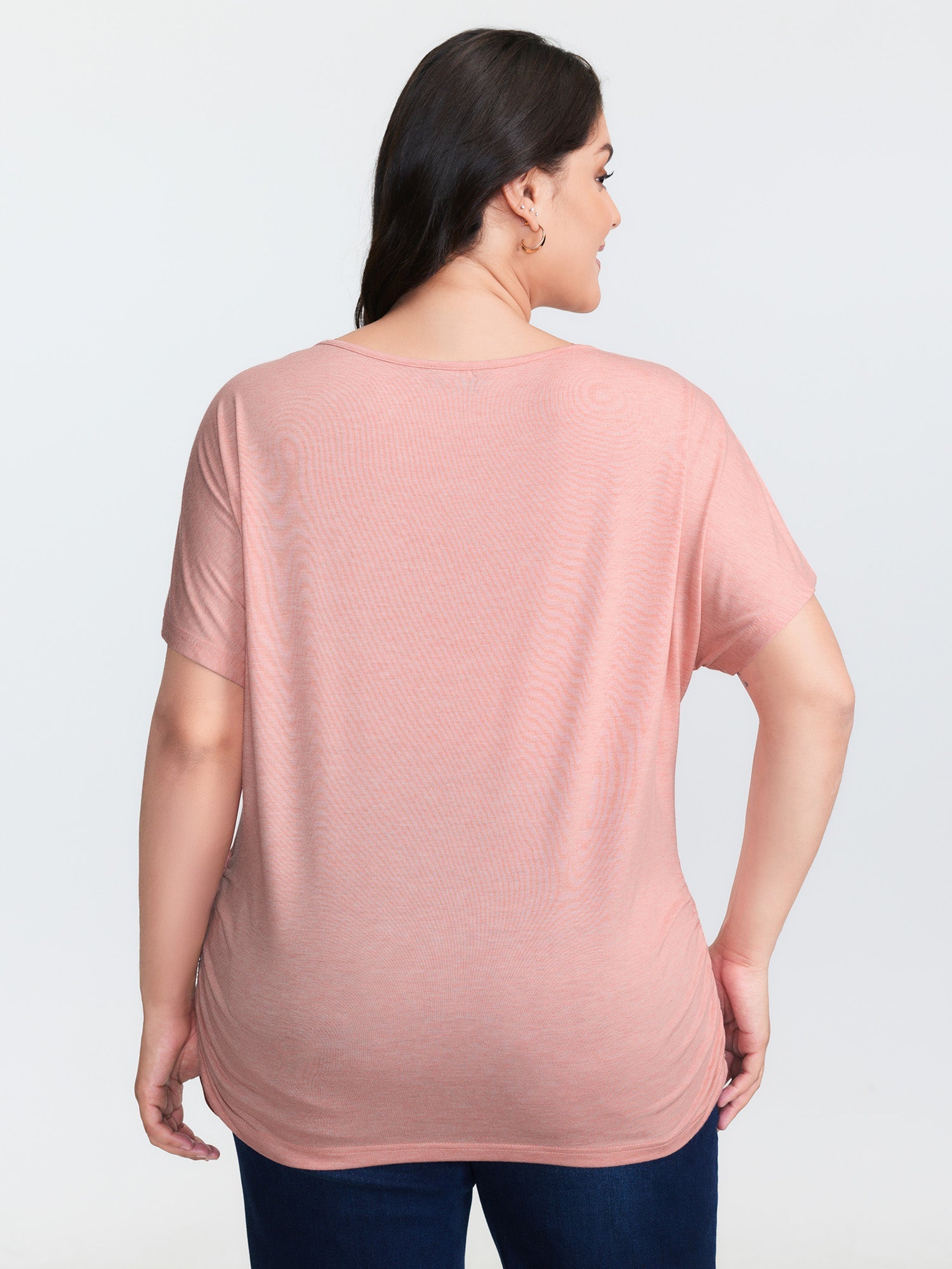 Supersoft Stretchy Ruched Hip-Coverage T-Shirt