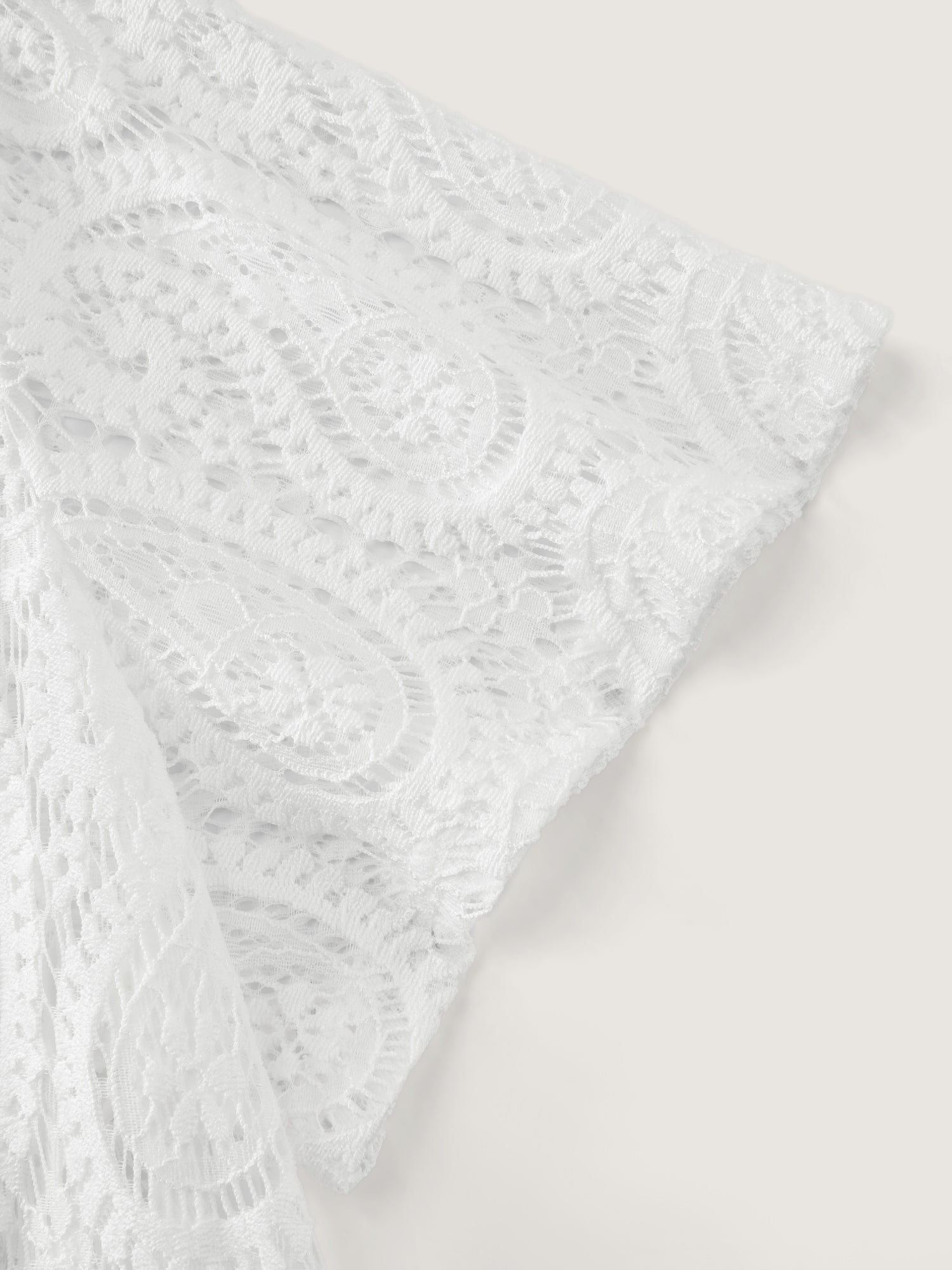 Hollowed-Out Lace Kimono