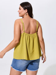 Cotton Embroidered Neckline Flowy-Fit Top