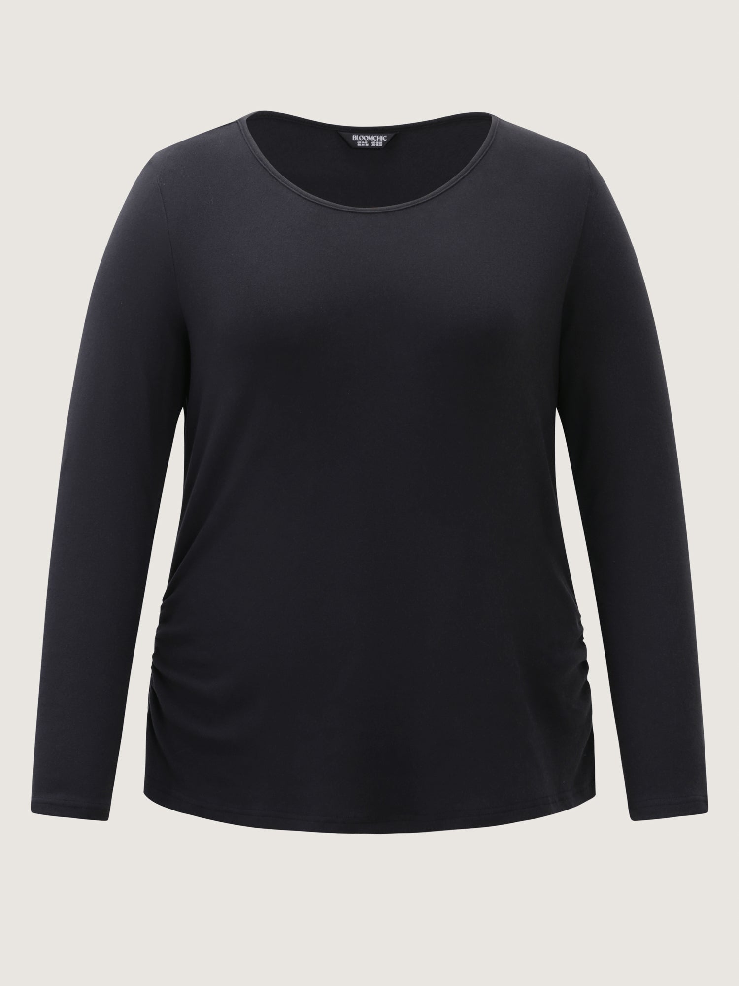 Ribbed Round Neck Cozy T-Shirt