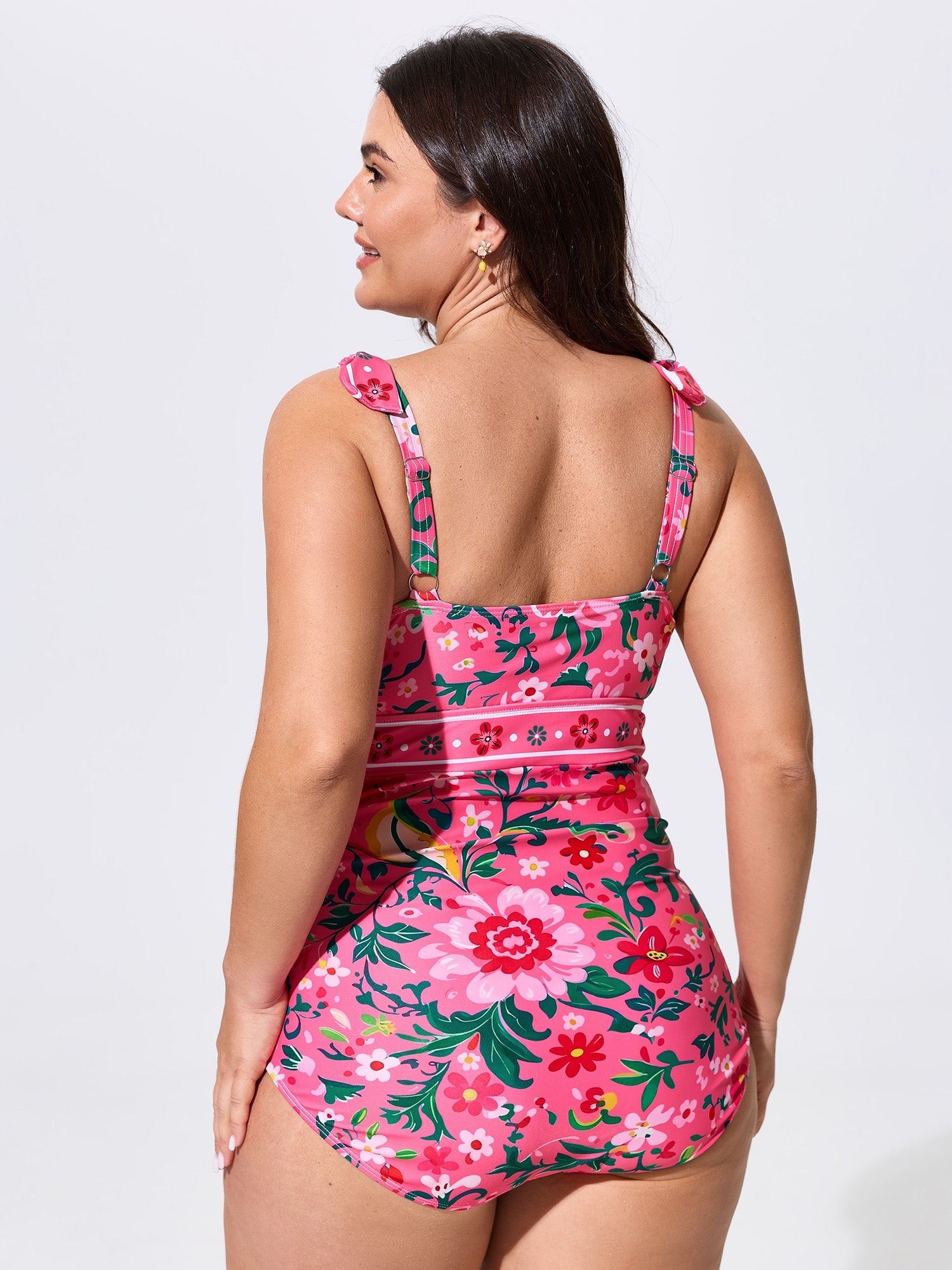 Sheer Sarong Set Flora Print One-Piece Swim