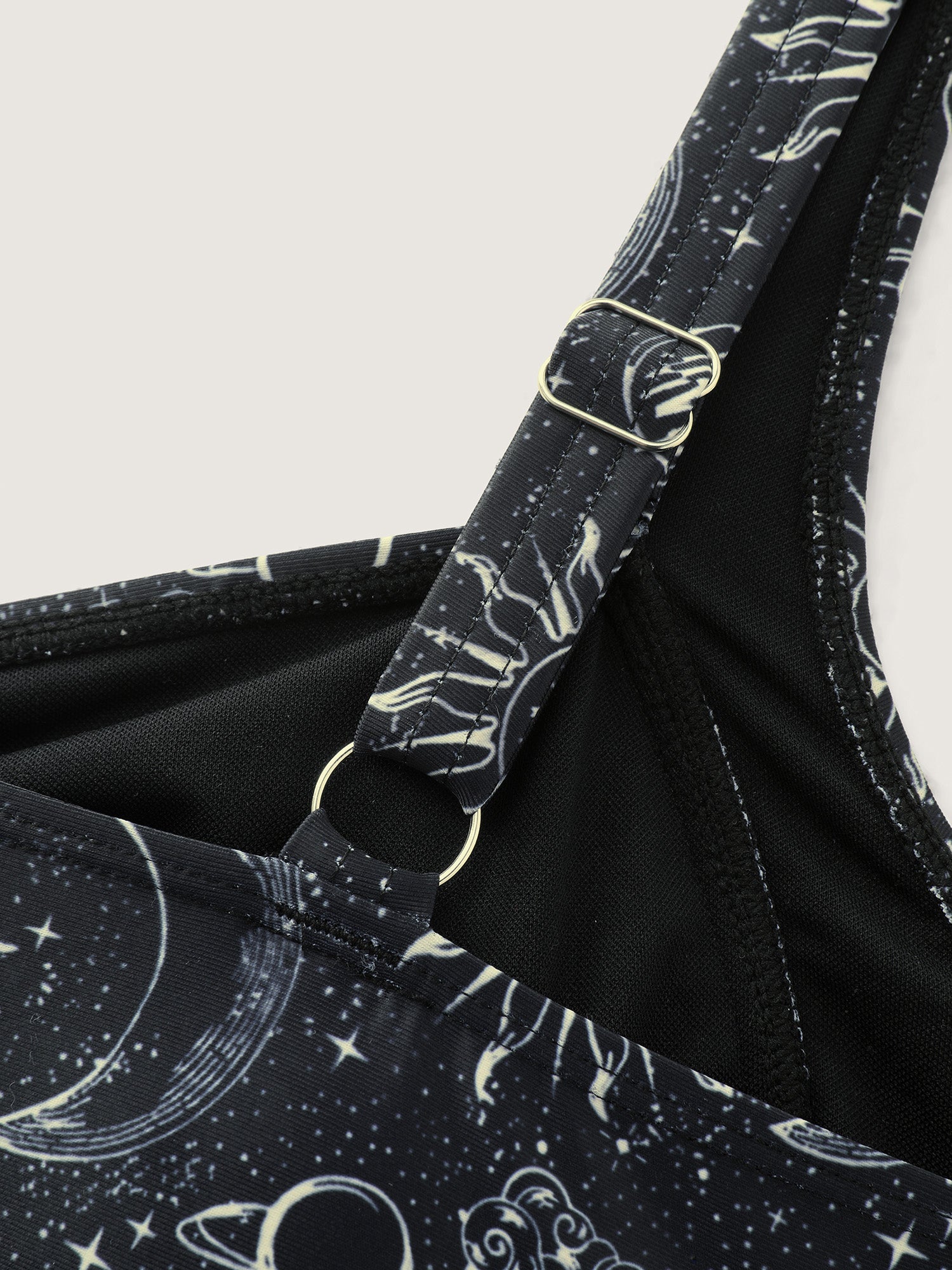 Moon Print Fit And Flare Swim Dress
