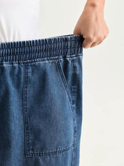 Stretchy Straight-Fit Denim Mini Skirt