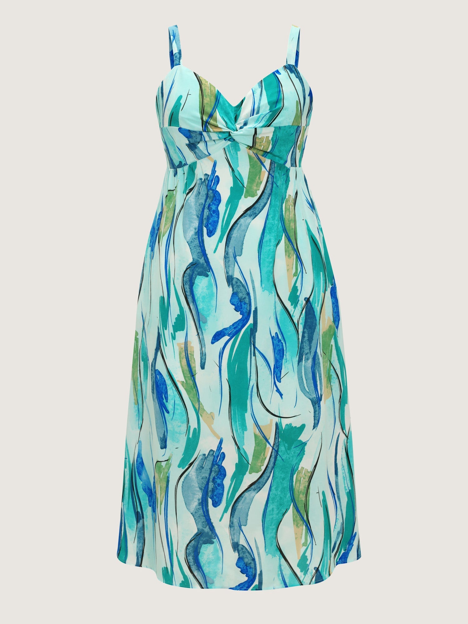 Geometric Print Cut-Out Back Maxi Dress