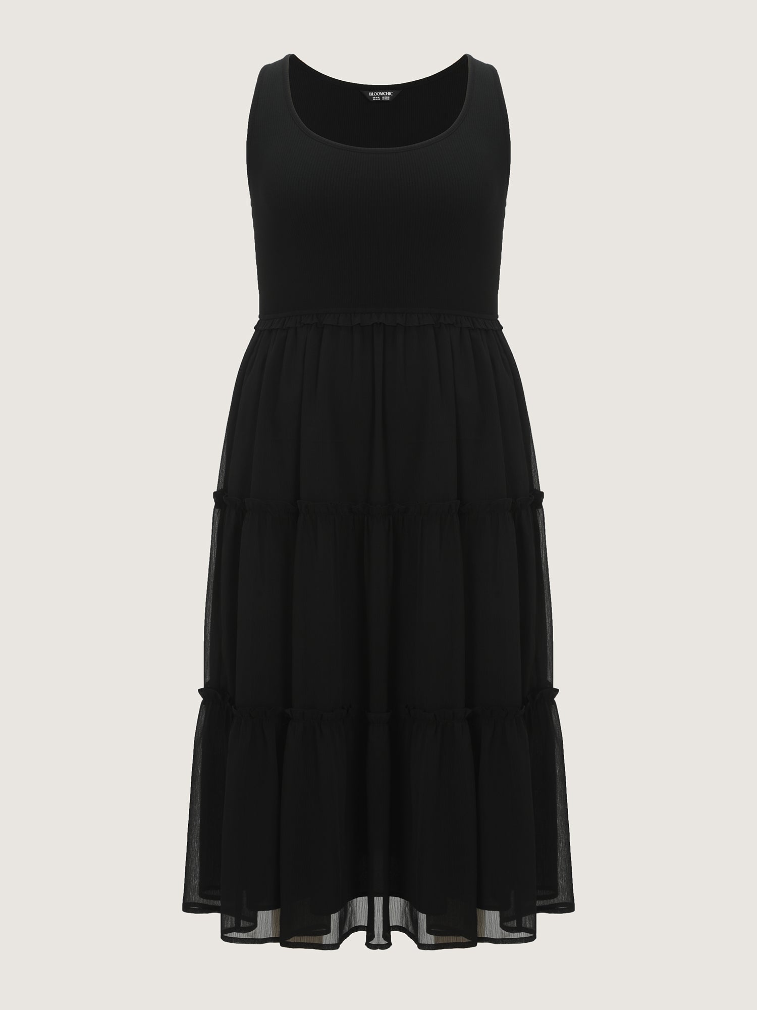 Bust-Friendly Classic Ruffled Tiered Flowy Midi Dress