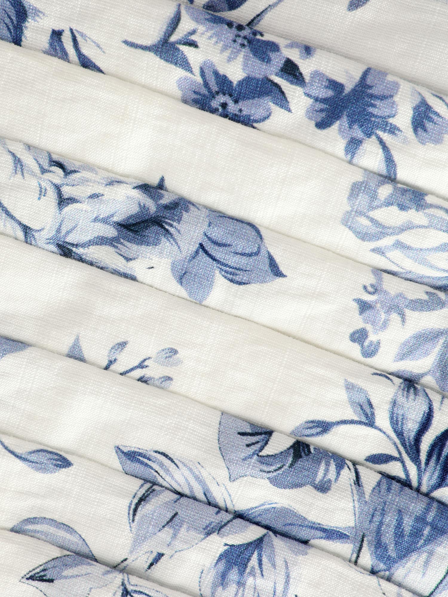 Large Floral Print Pleated Bodice Midi Dress
