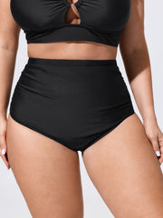 2 Piece Detachable Skirted Asymmetrical Hem Flowy Swim Bottoms