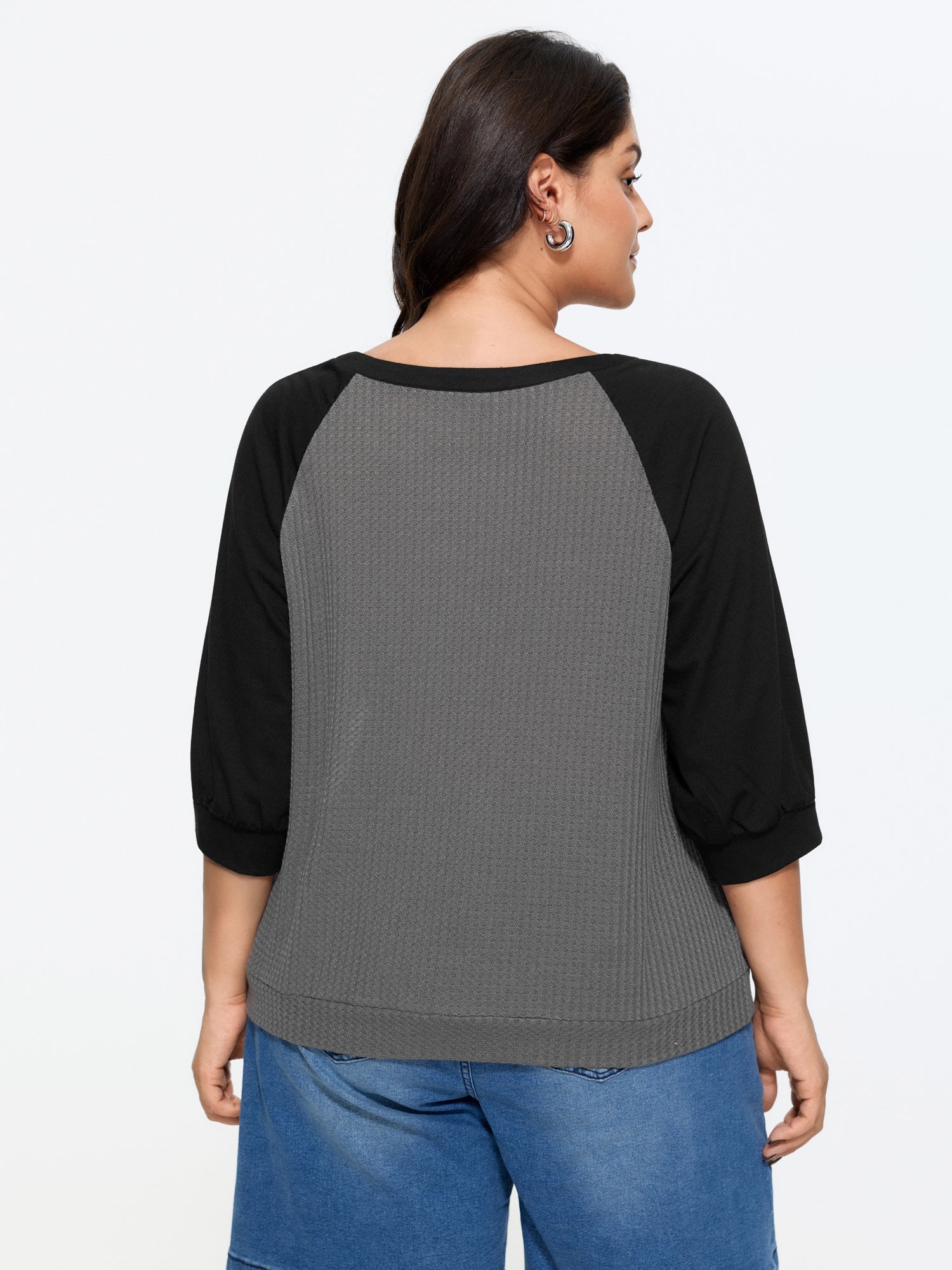 Stretchy Color Contrast Placket T-Shirt