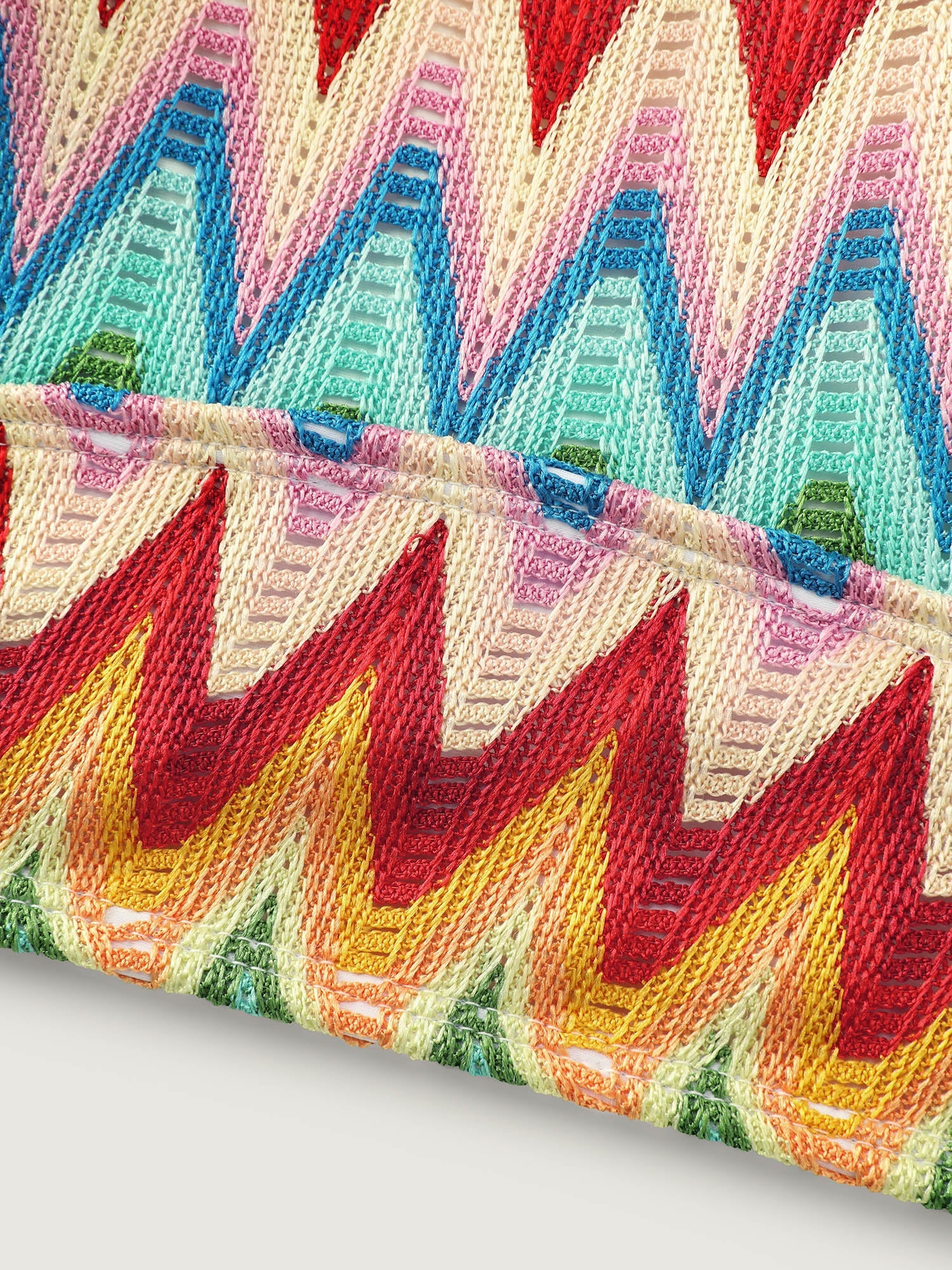 Wavy Colorful Textured Triple Strap Swim Top