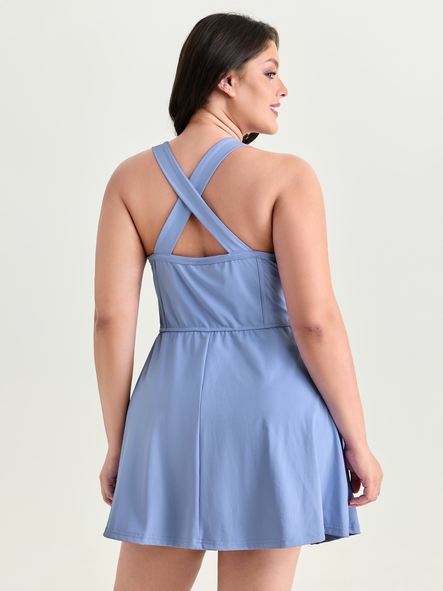 Stretchy Sculpted Fit And Flare Pocket Mini Dress