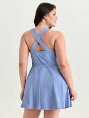 Stretchy Sculpted Fit And Flare Pocket Mini Dress