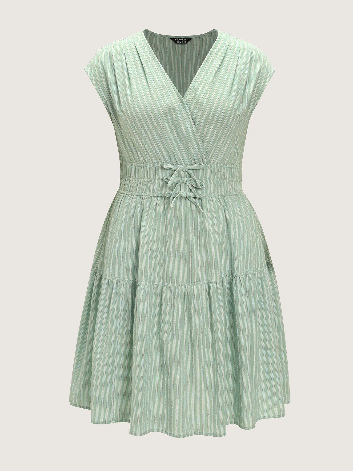 Striped Print Bow-Tie Waist Mini Dress
