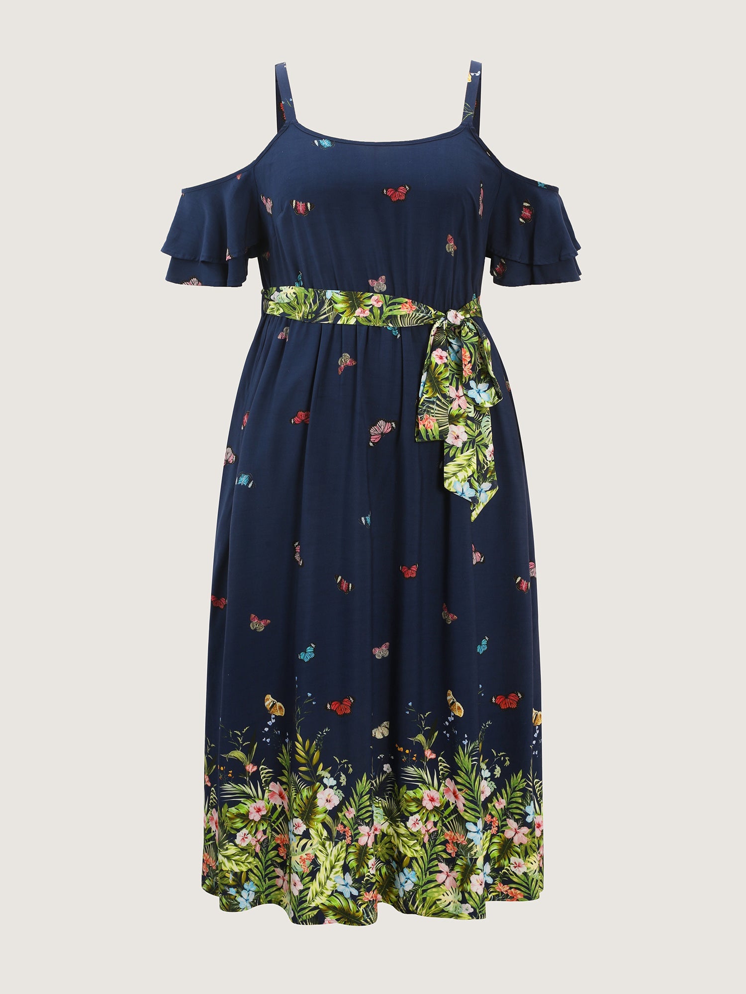 Supersoft Meadow Print Waist-Tie Maxi Dress