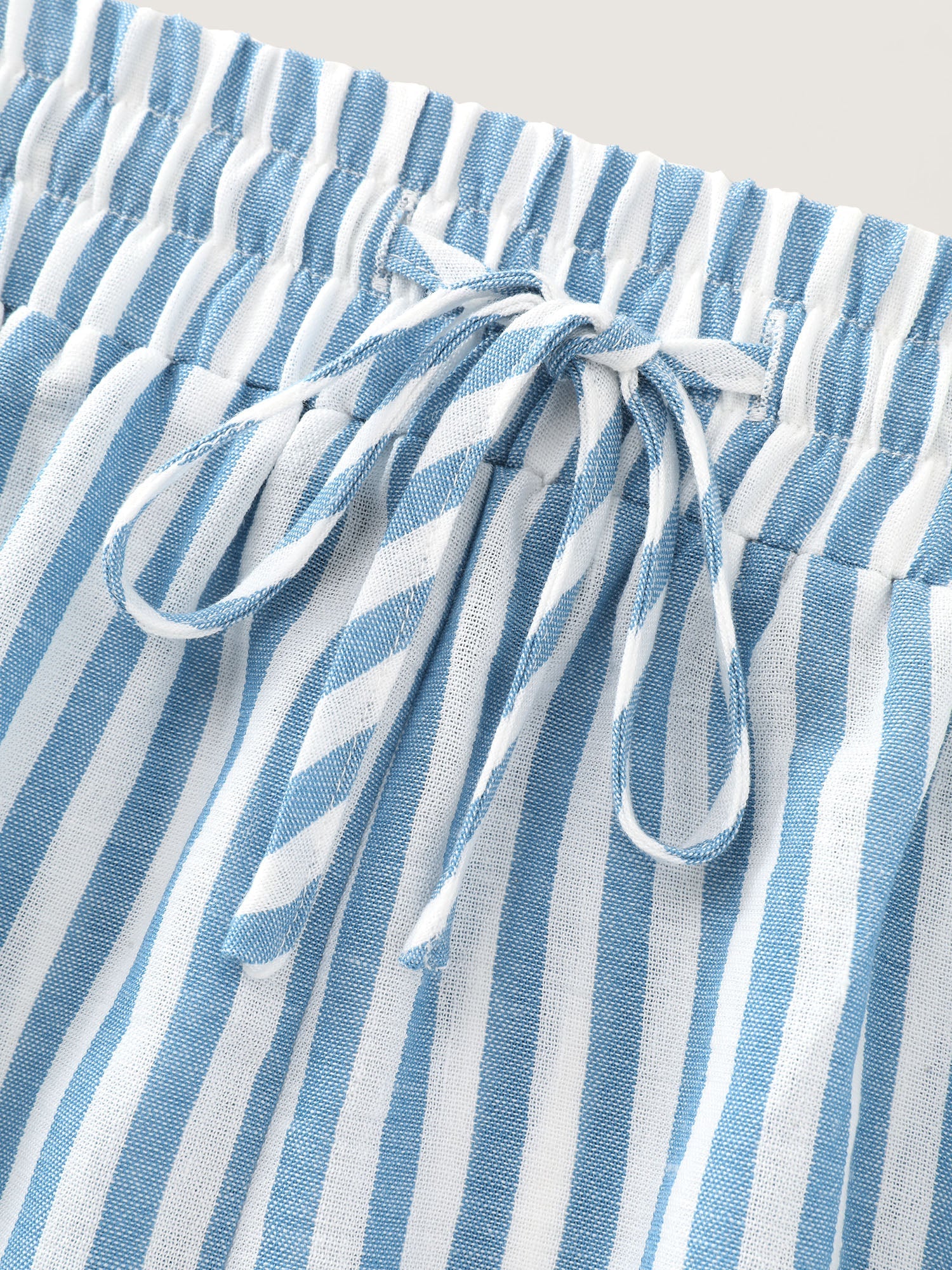 Striped Print Ruffled Hem Shorts