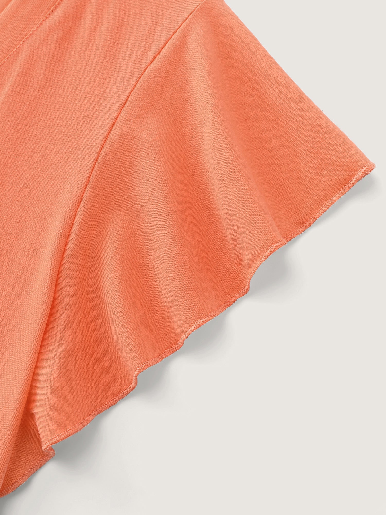 Cotton Stretchy Layered Hem Ruffled Knit Top